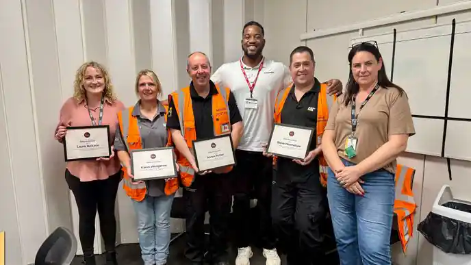 Caterpillar Desford team with Intenseye Safety AI Essentials certificates