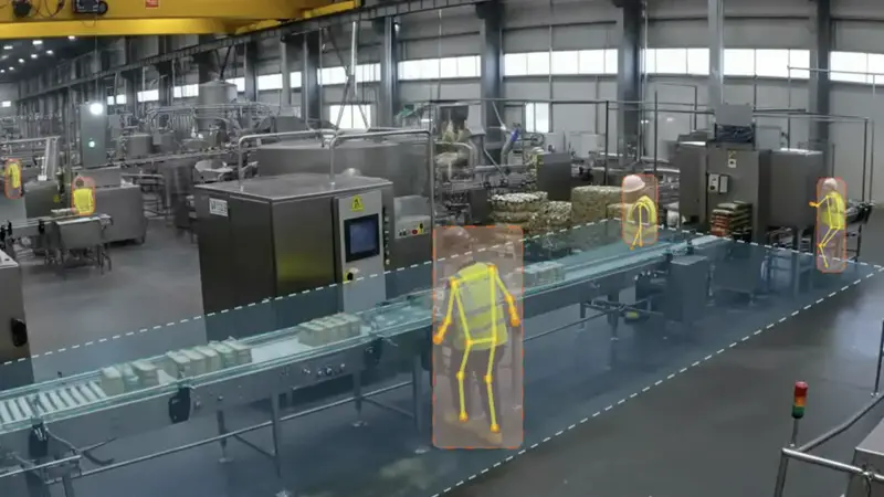 Crusher and conveyor equipment on a production floor