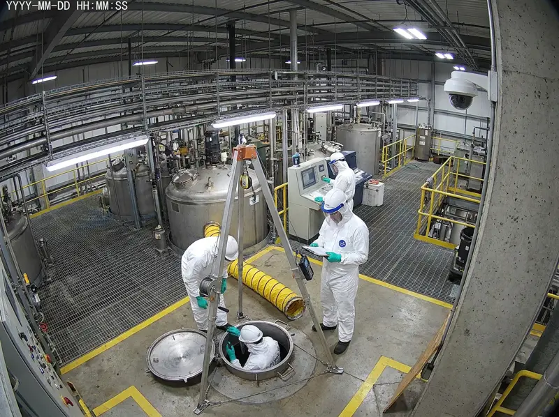 Confined-space entry work at a chemical plant