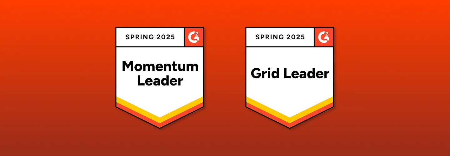 G2 Spring 2025 badges: Momentum Leader and Grid Leader
