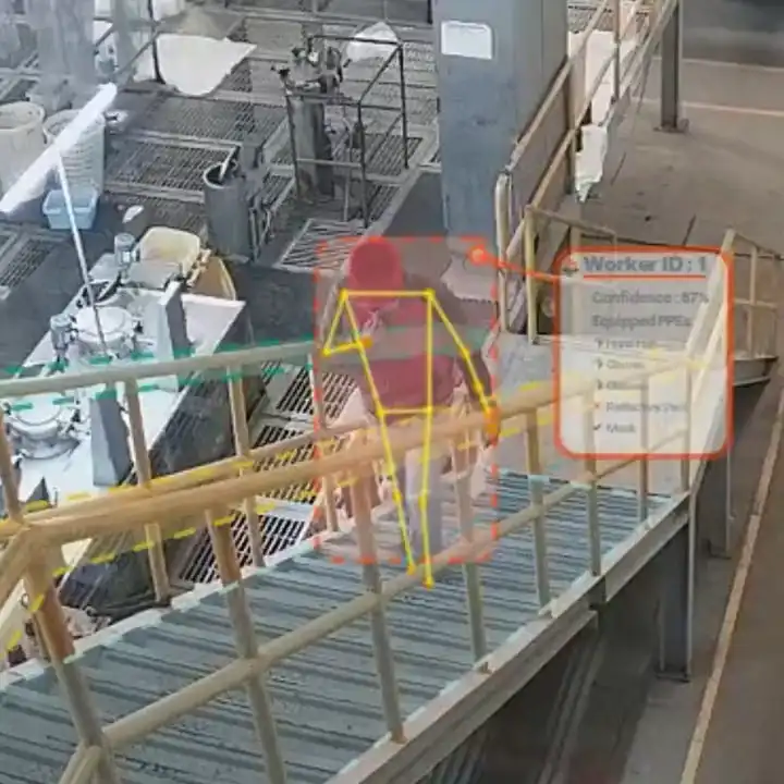 Worker on stairs flagged for missing three points of contact